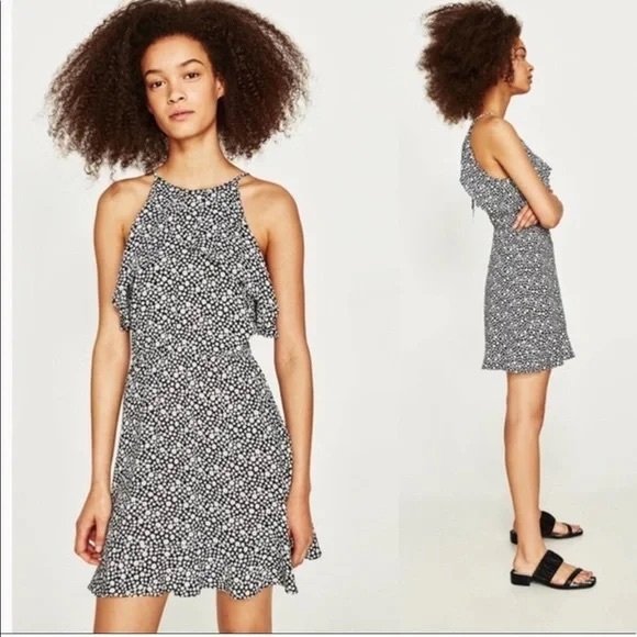 Zara Daisy Halter Mini Dress - Picture 1 of 11